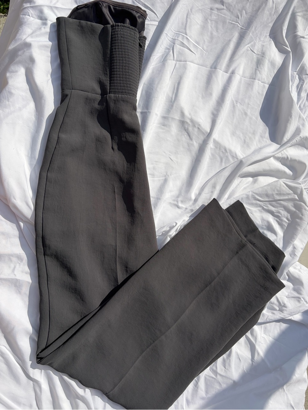 Aritzia Wilfred Endless Jumpsuit - Strapless Wide-Leg Jumpsuit in Gray - Picture 8 of 10